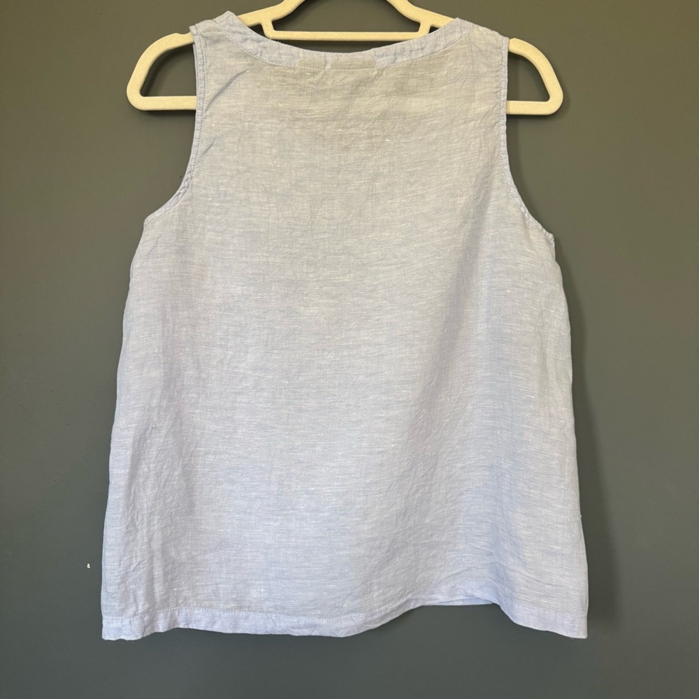 RACHEL Rachel Roy Light Blue Linen Sleeveless Top Size Medium Coastal Summer - Picture 4 of 9